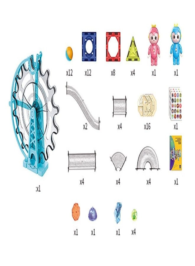 Samtop Magnetic Ferris Marble Run Blocks 80 Pcs | Ferris Magnetic Tile Toys | 3D Educational STEM Puzzle Building Set for Kids - Image 4